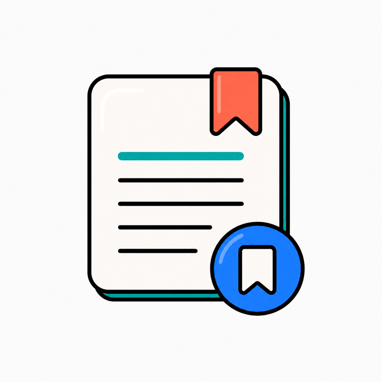 Document with bookmark marker