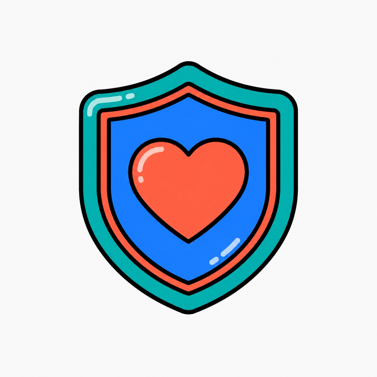 Shield with heart symbol